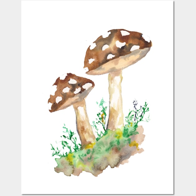 Brown Wild Mushrooms Wall Art by ZeichenbloQ